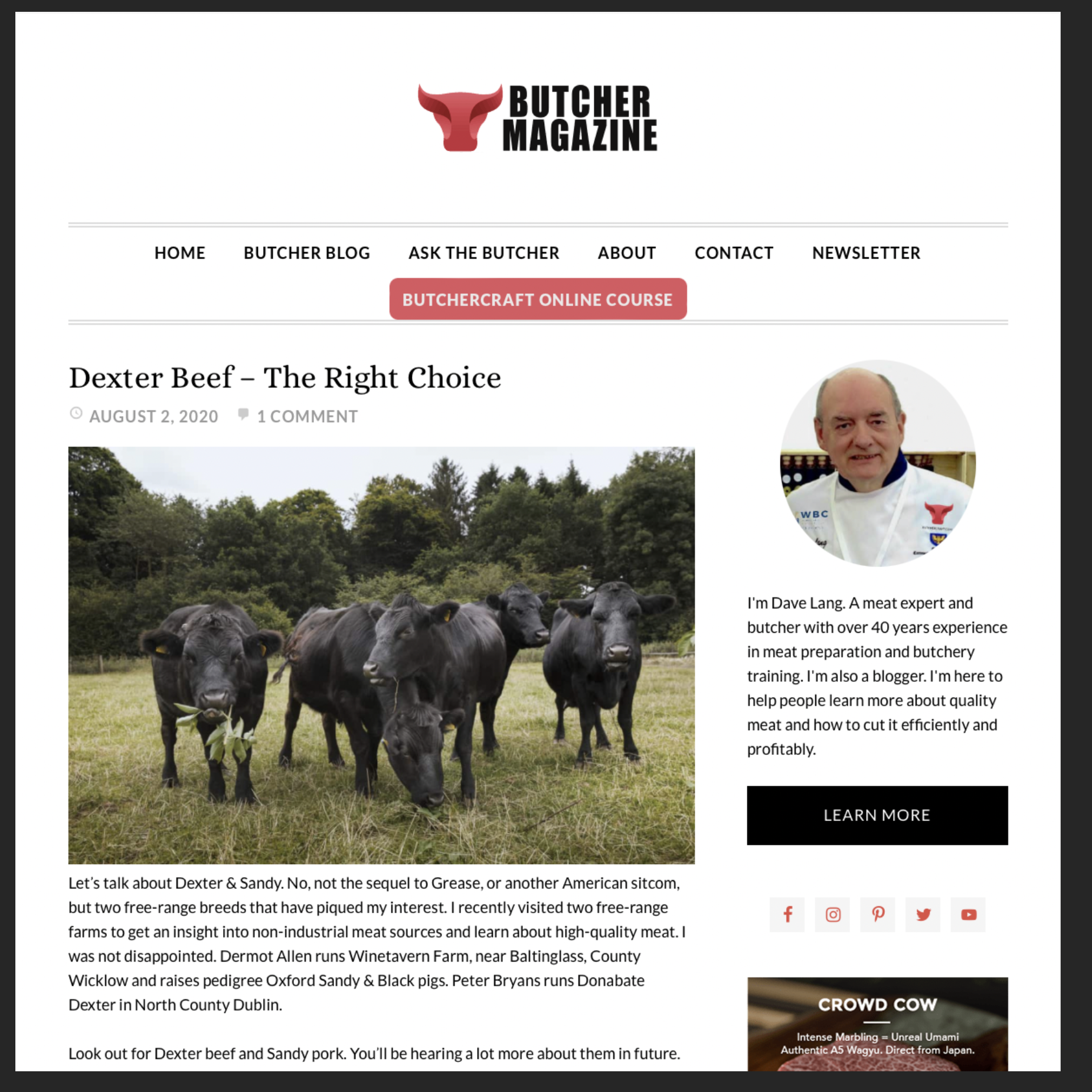 Dexter Beef – The Right Choice, Butcher Magazine